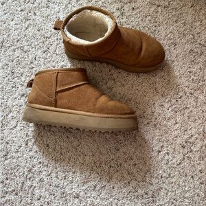 UGG Brown Slippers with Plush Lining and Rubber Sole